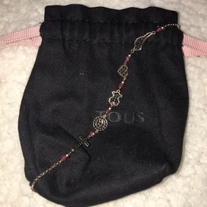 Tous black spinel and ruby rose gold bracelet